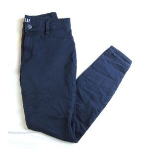 Gap Chino Pants Navy Blue Stretch Skinny Mid Rise Women's Size 4